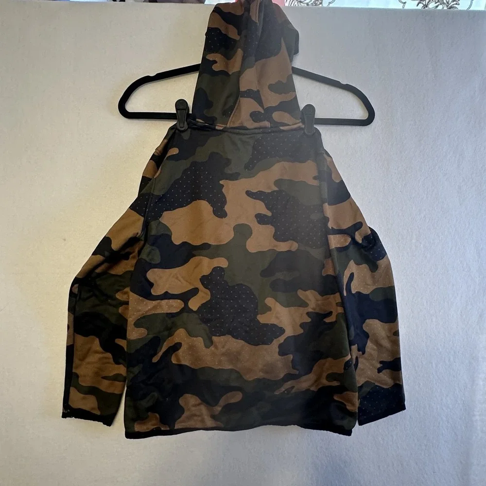 Old Navy Active Camo Game Time Hoodie Kids Size M 8 Go-Dry Pullover Orange